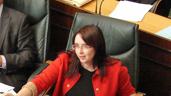 Tasmanian Health Minister Michelle O'Byrne sits in Parliament