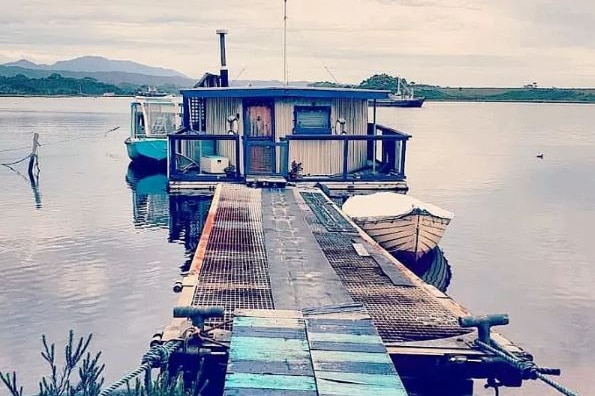 A floating shack for sale in Strahan