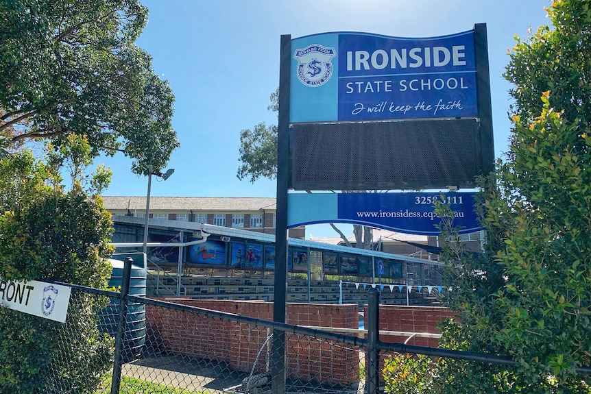 Sign of Ironside State School in Brisbane on July 31, 2021.