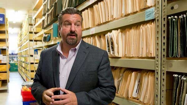 John Rogers inside his archive centre