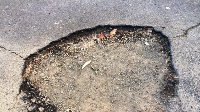 A large pothole in Lismore