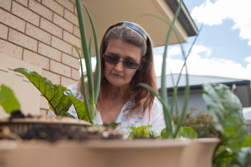 A woman doing gardening.