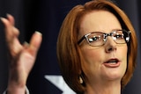 Prime Minister Julia Gillard speaks to the media during a press conference.
