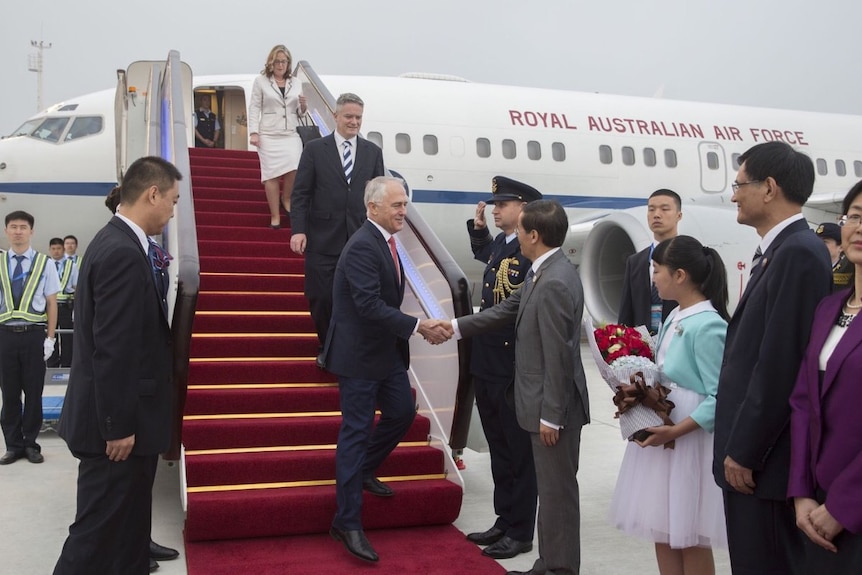 Malcolm Turnbull arrives at the G20 in China