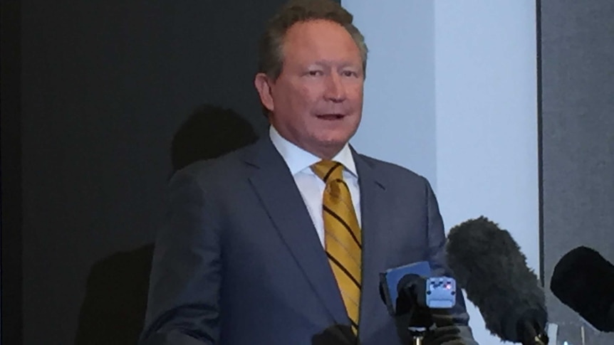 Andrew Forrest speaking about his proposed Indo Pacific Rugby Championship.