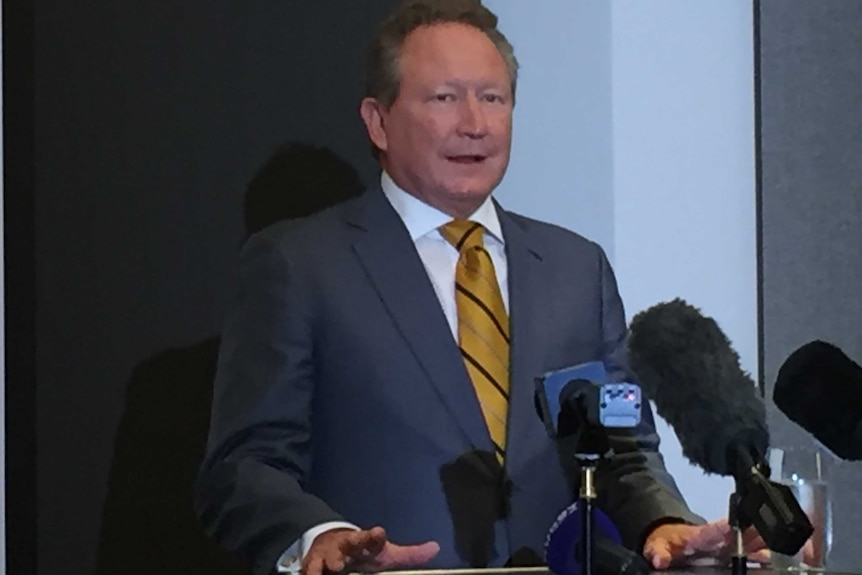 Andrew Forrest speaking about his proposed Indo Pacific Rugby Championship.