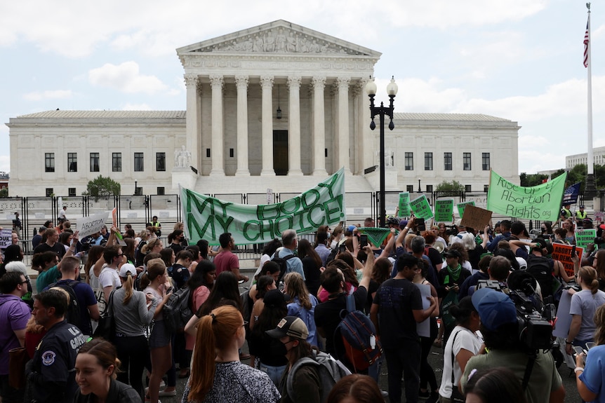 Pro-abortion protesters outside the US Supreme Court