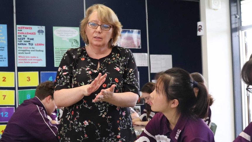 Sarah Matthews in the classroom