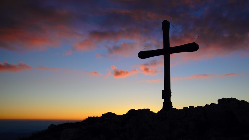 Cross at sunset