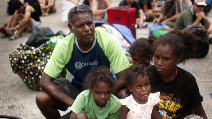 Family locked out of a full emergency cyclone shelter