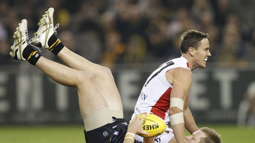 Crouching Tiger: Jack Riewoldt kicked six of Richmond's eight goals in the loss.