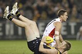 Crouching Tiger: Jack Riewoldt kicked six of Richmond's eight goals in the loss.