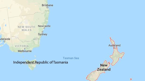 A map with Tasmania's new name if it seceded.