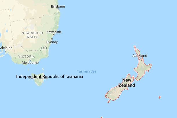 A map with Tasmania's new name if it seceded.