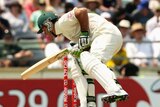 Ponting struck on the elbow