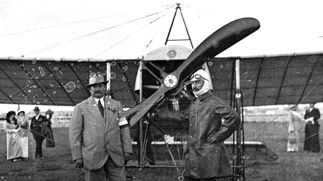 Maurice Guillaux and his Bleriot XI monoplane