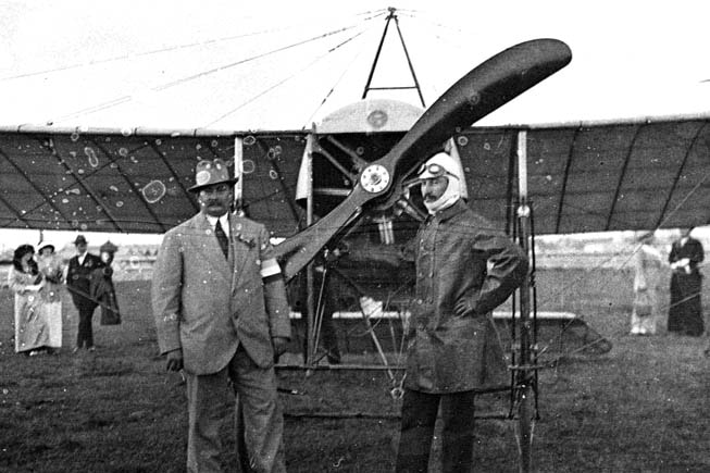 Maurice Guillaux and his Bleriot XI monoplane