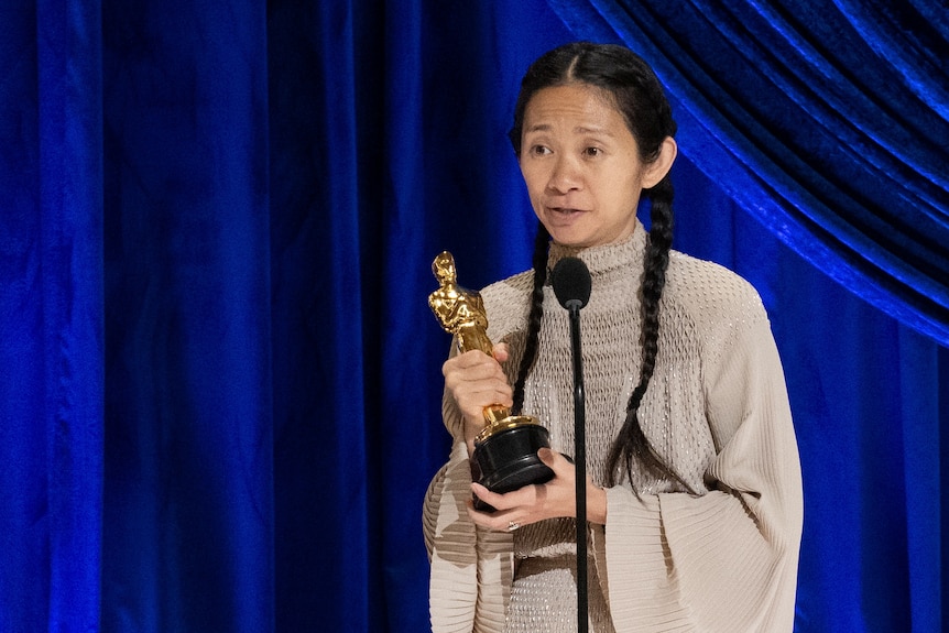 Chloe Zhao accepts Oscar for Best Director 2021