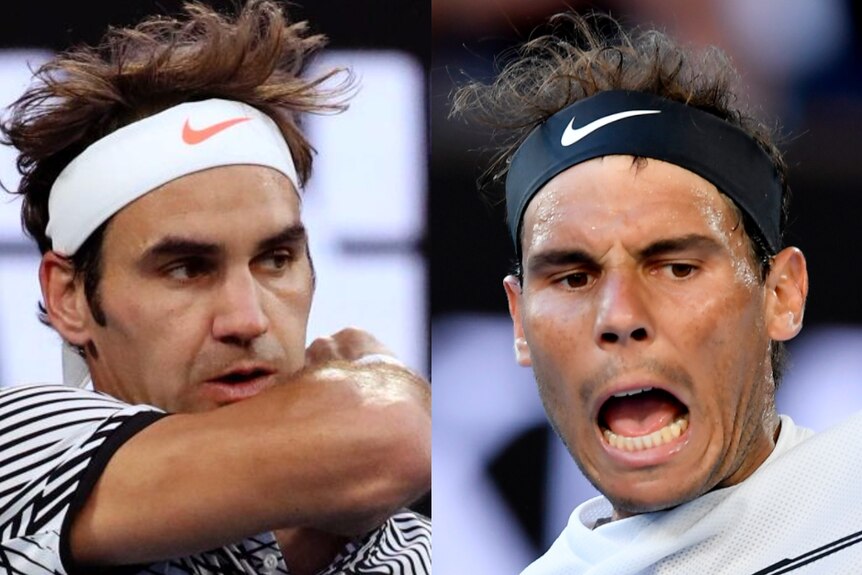 Composite of Roger Federer and Rafa Nadal