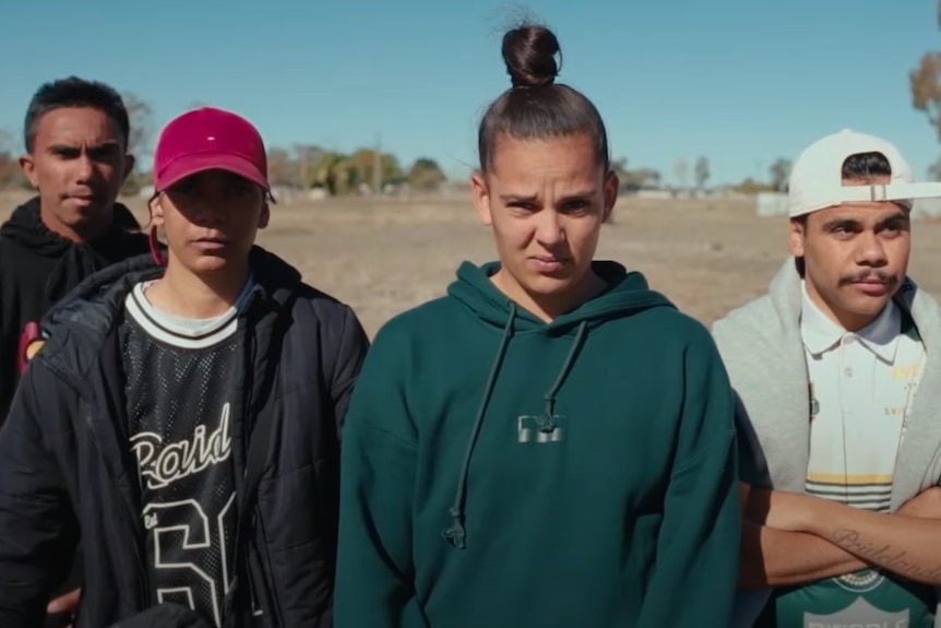 five members of Bourke warriors in the video for the new song