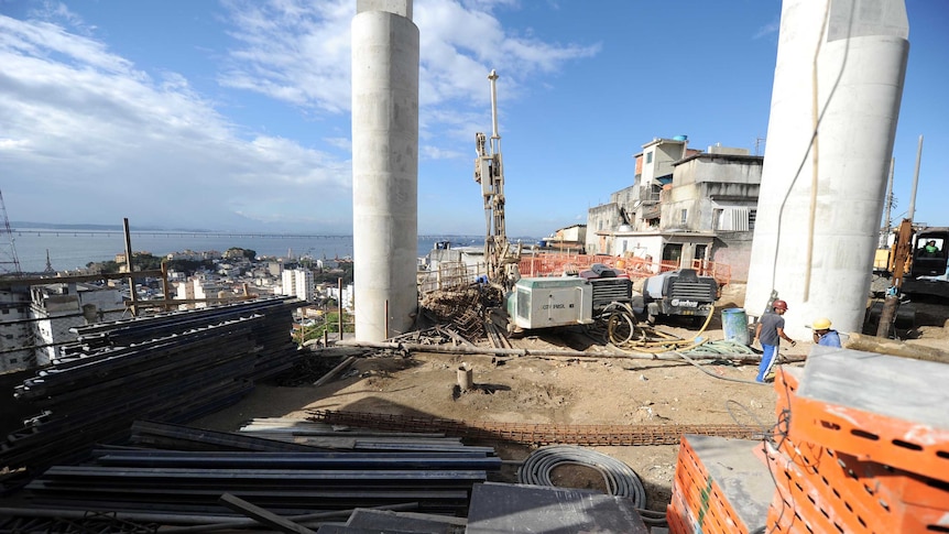 General view of construction on the Rio 2016 Olympic site