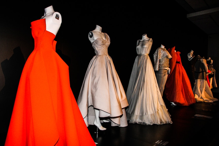 A row of gowns