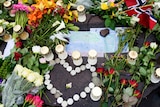 Flowers left for Norway massacre victims