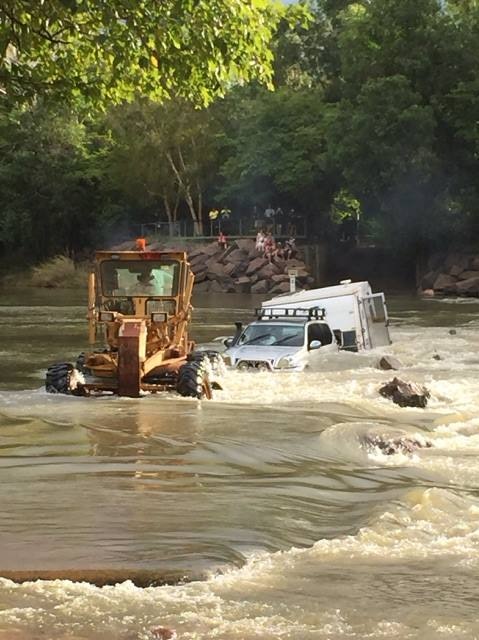 Peter Schipper's car and caravan are recovered from the East Alligator River