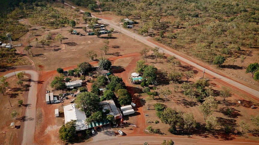An aerial view of Larrimah in the Northern Territory 