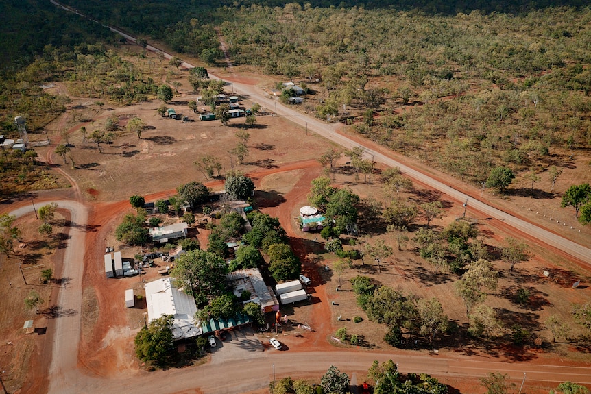 An aerial view of Larrimah in the Northern Territory 