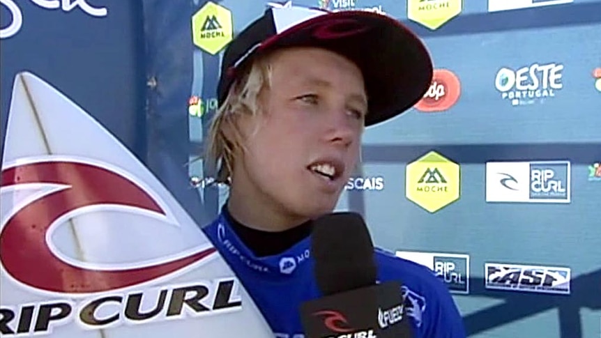 Jacob Willcox speaks after beating Kelly Slater.
