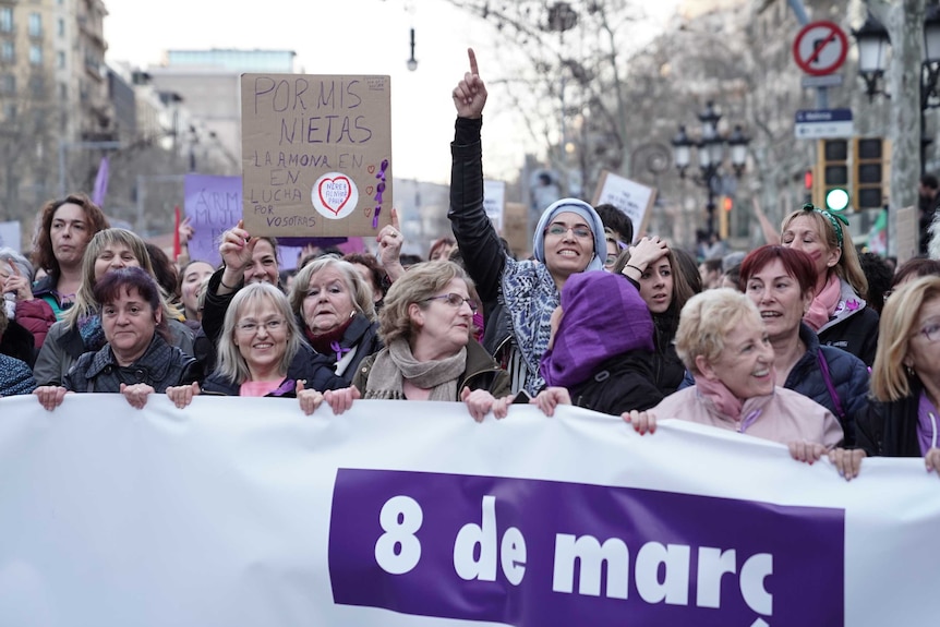 Women's rights protest in Barcelona.