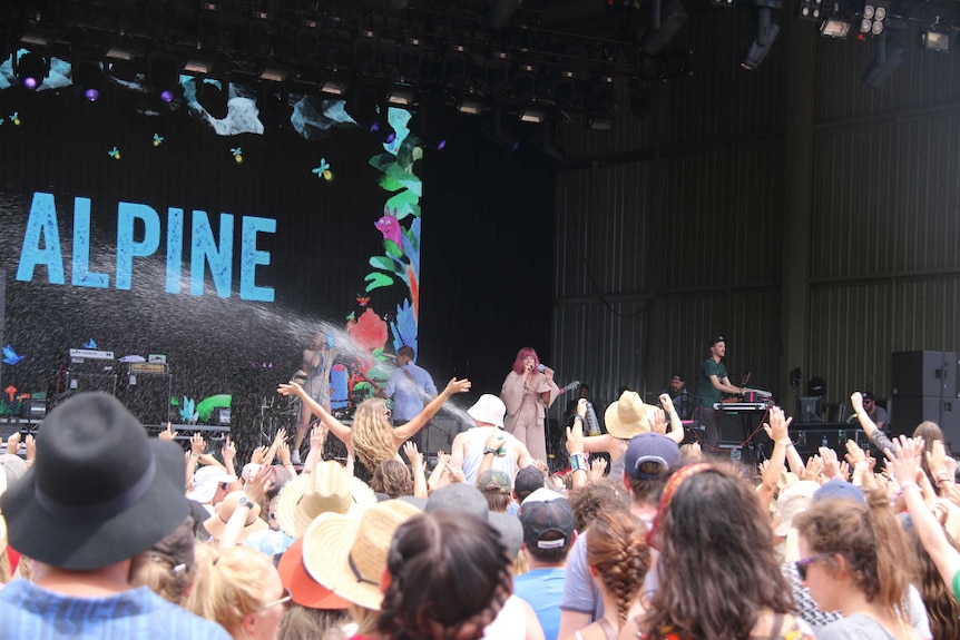 Australian band Alpine plays at Falls Festival