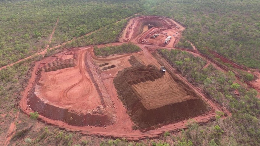 A mine in red soil.