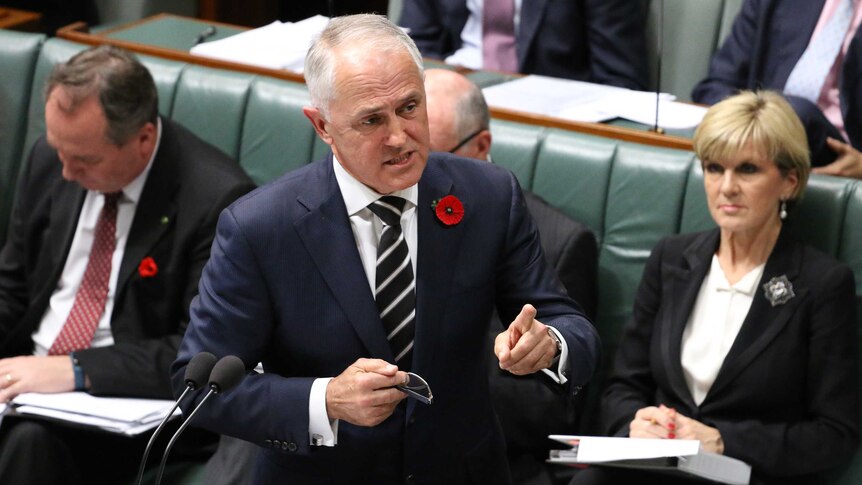 Malcolm Turnbull speaks during Question Time, Monday November 9, 2015.