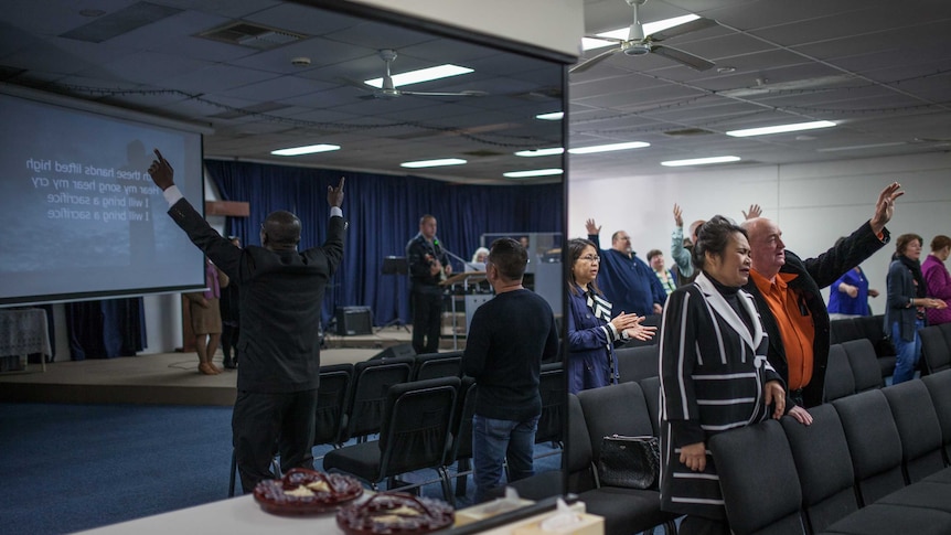 A service at the Oasis church in Kalgoorlie, WA.