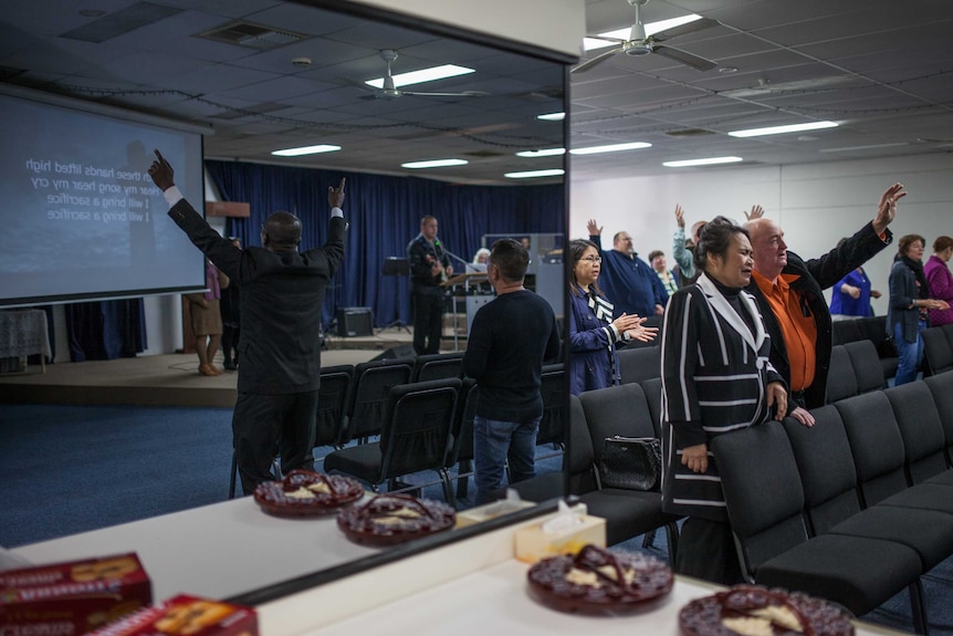 A service at the Oasis church in Kalgoorlie, WA.