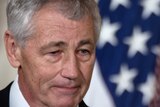 Chuck Hagel (L) and US president Barack Obama (R) attend an event at the White House on January 7.
