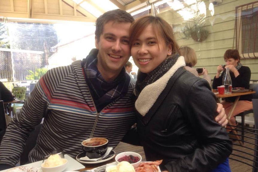 Michael and Pauline Dignam having breakfast.