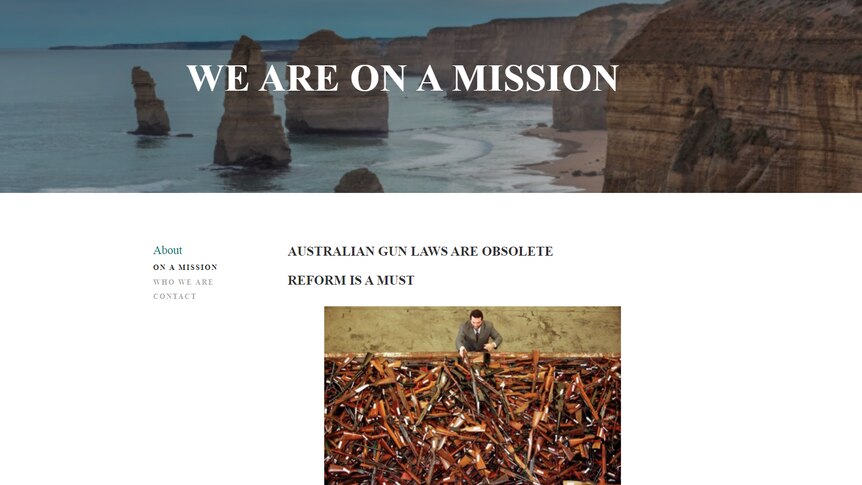 A screenshot from the Gun Rights Australia website