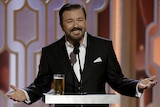 Ricky Gervais hosting the 2016 Golden Globes