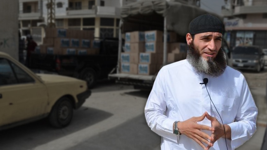 Ibrahim Barakat in a still from a video thanking Australians for donations.