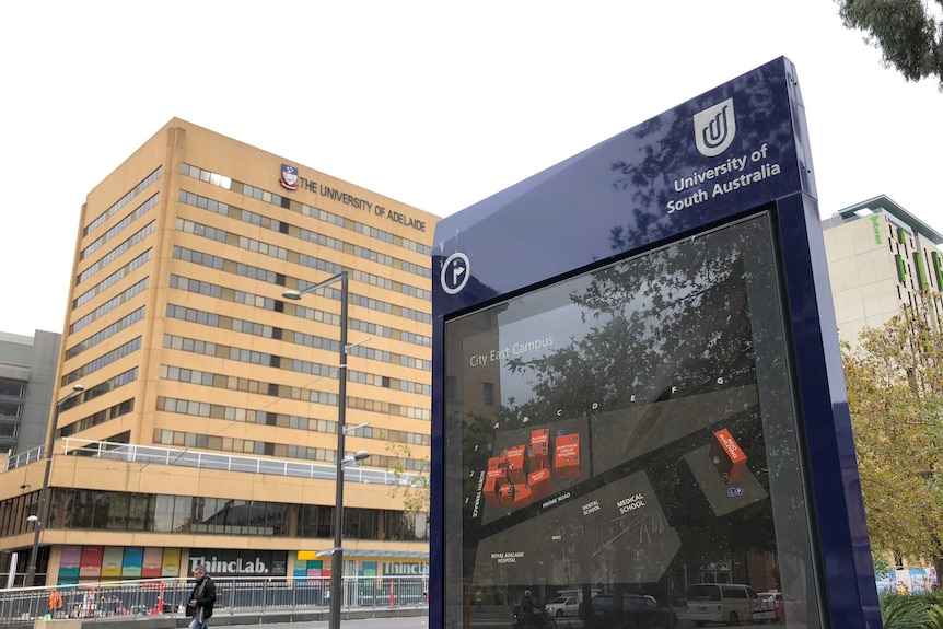 UniSA and University of Adelaide buildings on North Terrace