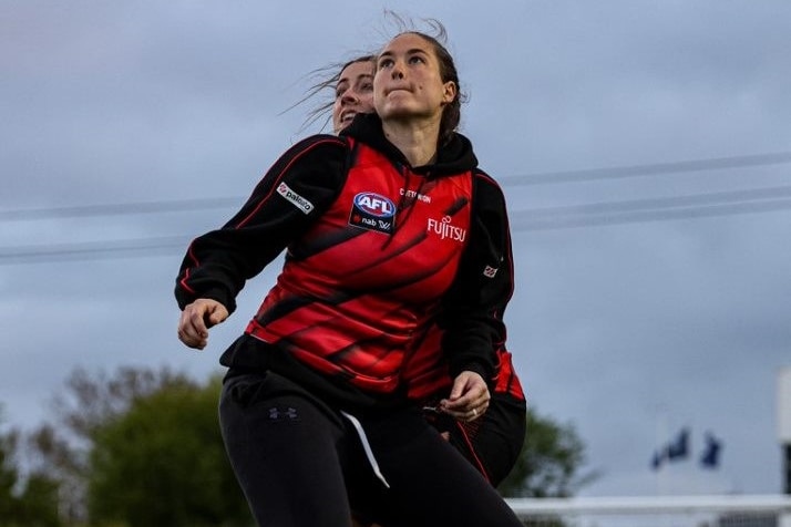 Danielle Marshall during an Essendon AFLW training session.