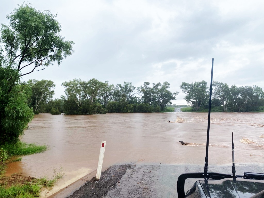 A flooded road