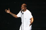 Kanye West on stage during the 2016 MTV Video Music Awards.