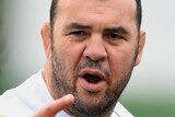 Cheika gives orders during Wallabies training