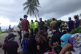 Nauru police arrest refugees outside Yaren police station