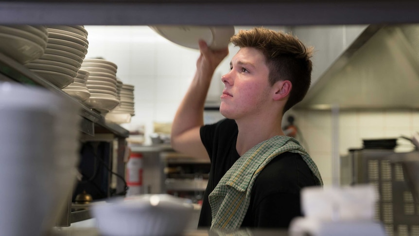 brendan evans, kitchenhand at work