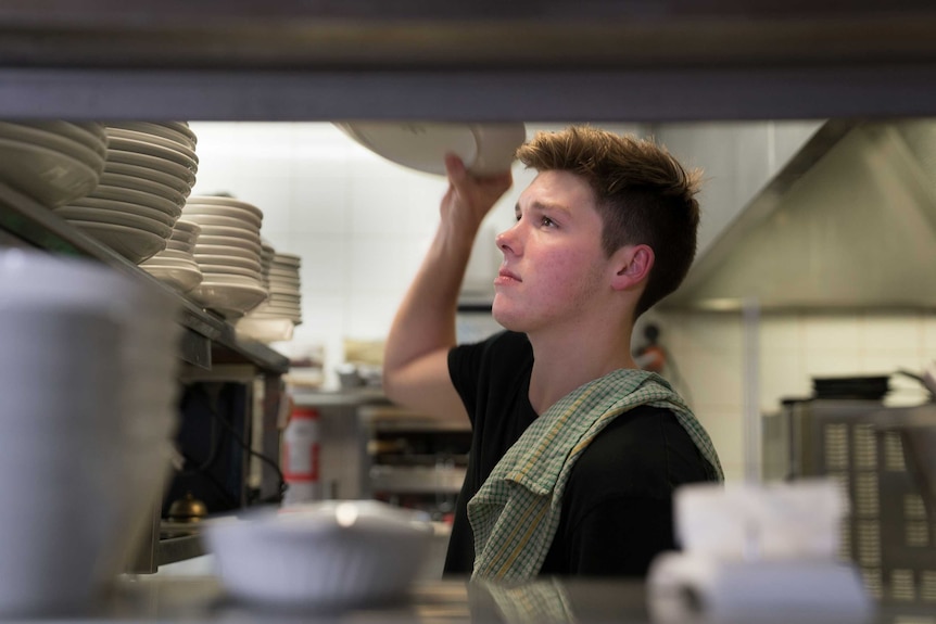 brendan evans, kitchenhand at work